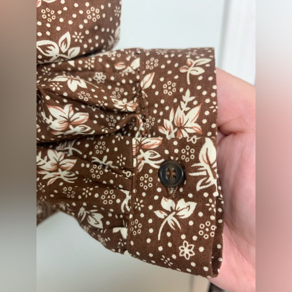 NWT Lollys Laundry Copenhagen brown and white floral button up blouse - Picture 5 of 7